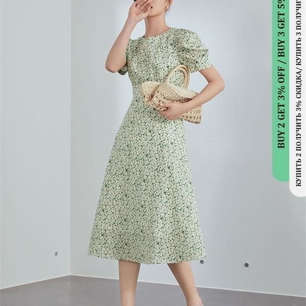 fsle short sleeve round neck high waist french retro floral dress summer fresh puff sleeve skirt women 220520, Black;gray
fsle short sleeve round neck high waist french retro floral dress summer fresh puff sleeve skirt women 220520, Black;gray