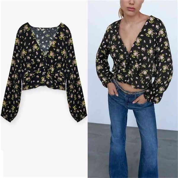 crop floral print women elegant ruffle applique blouse chic front button female v-neck long sleeve vintage shirt 210524, White
crop floral print women elegant ruffle applique blouse chic front button female v-neck long sleeve vintage shirt 210524, White