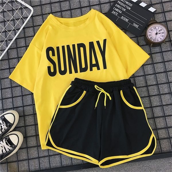 running casual tracksuit summer new women korean version of fashion shortsleeved shorts two sets pink outfit oneck sunday t200603, White
running casual tracksuit summer new women korean version of fashion shortsleeved shorts two sets pink outfit oneck sunday t200603, White