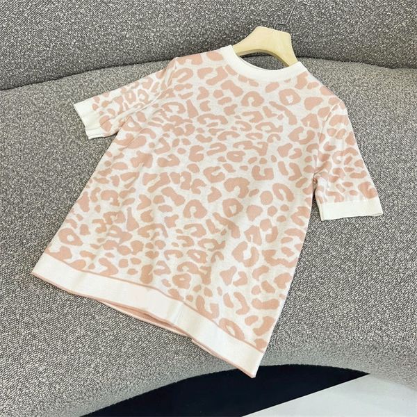 wool pullover short sleeve t-shirt women's spring new leopard spot nude pink stitching knitted top, White;black
wool pullover short sleeve t-shirt women's spring new leopard spot nude pink stitching knitted top, White;black
