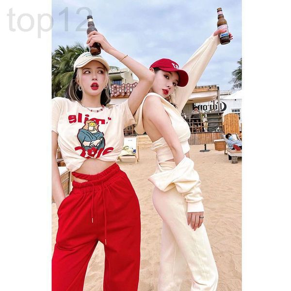 women's two piece pants designer summer suit female 2022 new letter cartoon printed short sleeved t-shirt + high waist loose casual pan, White
women's two piece pants designer summer suit female 2022 new letter cartoon printed short sleeved t-shirt + high waist loose casual pan, White