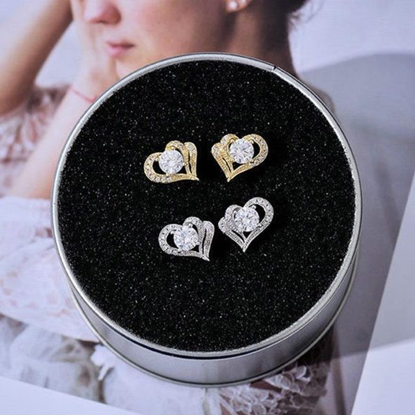 stud caoshi aesthetic women heart earrings with dazzling crystal delicate female wedding jewelry exquisite lady graceful accessories, Golden;silver
stud caoshi aesthetic women heart earrings with dazzling crystal delicate female wedding jewelry exquisite lady graceful accessories, Golden;silver