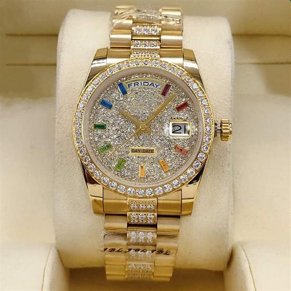 men and women automatic mechanical watches 36mm sapphire rainbow literal watchband drill ring stainless steel folding buckle water261i, Slivery;brown
men and women automatic mechanical watches 36mm sapphire rainbow literal watchband drill ring stainless steel folding buckle water261i, Slivery;brown