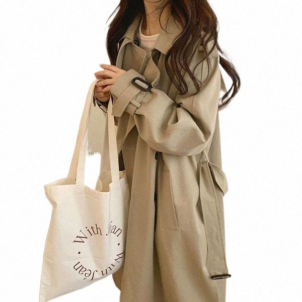 women's trench coats british style windbreaker coat spring and autumn medium long small korean loose temperament s43l#, Tan;black
women's trench coats british style windbreaker coat spring and autumn medium long small korean loose temperament s43l#, Tan;black