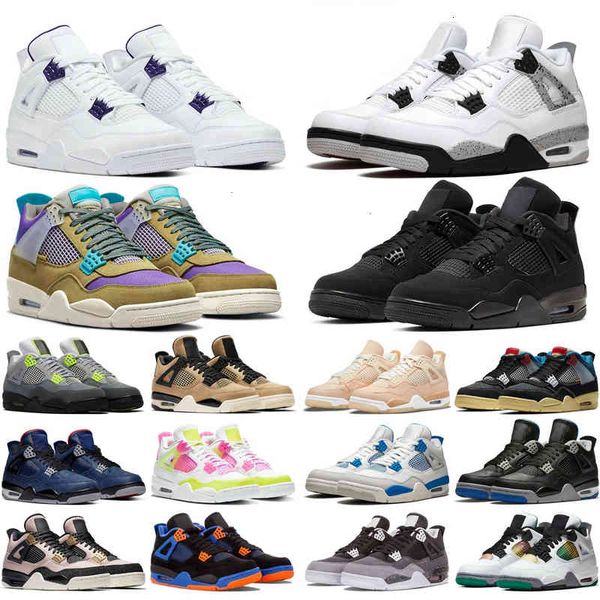 jordnas men women basketball shoes 4 4s black cat wild things white oreo bred red thunder pure money trainer sport shoe outdoor athletic sne