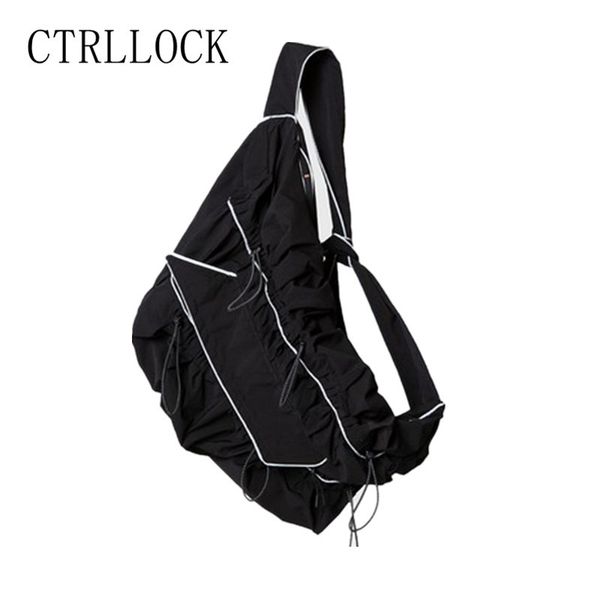 ctrllock techwear reflective lines women one shoulder bag chic grunge ruched drawstring bag 2021
ctrllock techwear reflective lines women one shoulder bag chic grunge ruched drawstring bag 2021