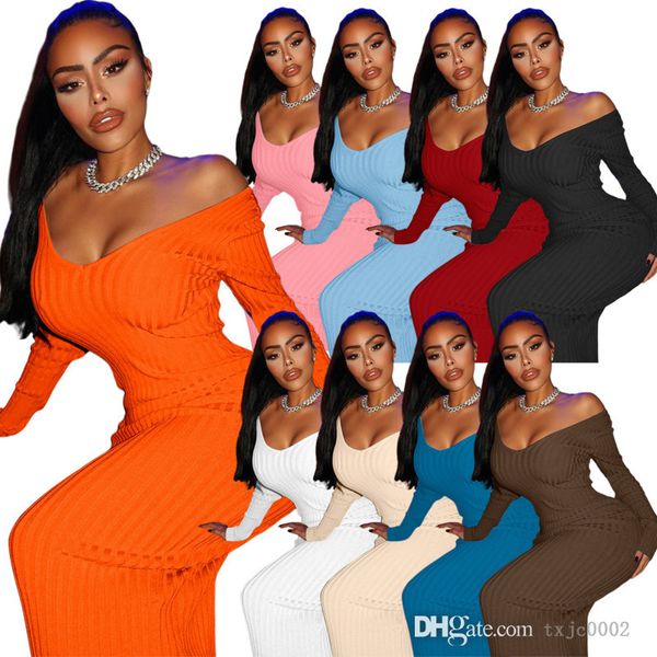 2022 autumn women bodycon dress fashion ribbed knitted sweater skirt off shoulder long sleeve maxi dresses plus size, Black;gray
2022 autumn women bodycon dress fashion ribbed knitted sweater skirt off shoulder long sleeve maxi dresses plus size, Black;gray