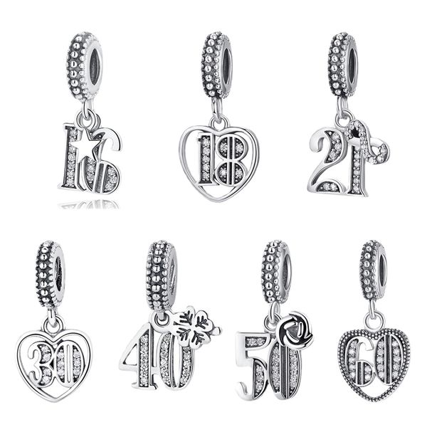 original 925 sterling silver bead charm 18 30 60 years of love pendant charms crystal fit pandora bracelets women diy jewelry
original 925 sterling silver bead charm 18 30 60 years of love pendant charms crystal fit pandora bracelets women diy jewelry
