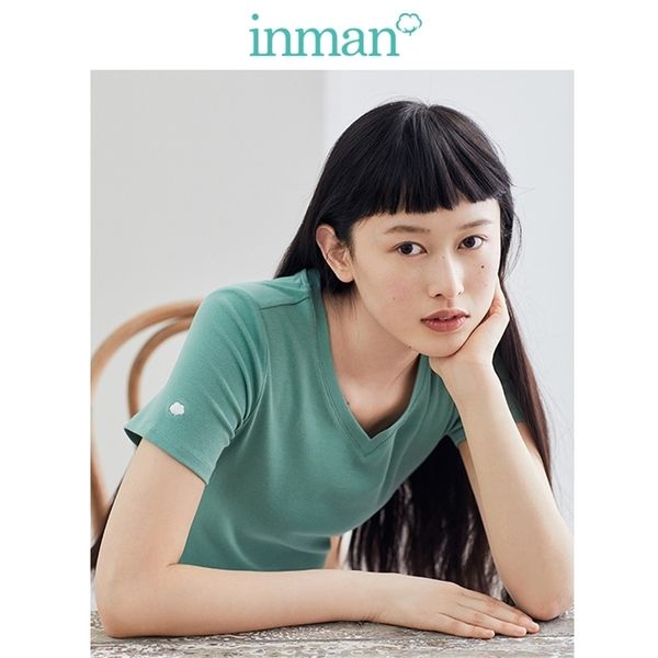 inman 2020 spring new arrival literary elastic thin basic all match female t shirt lj200814, White
inman 2020 spring new arrival literary elastic thin basic all match female t shirt lj200814, White