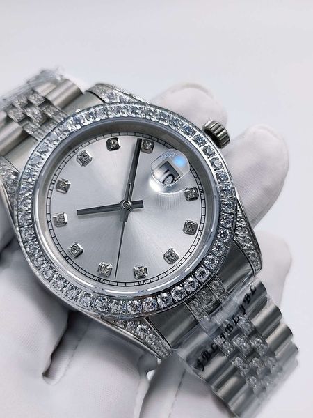 high qualtiy man watch men's automatic 2813 movement mechanial watches silver stainless steel diamond bezel mens wristwatches 41mm male, Slivery;brown
high qualtiy man watch men's automatic 2813 movement mechanial watches silver stainless steel diamond bezel mens wristwatches 41mm male, Slivery;brown