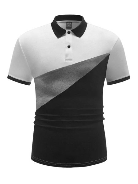 men color block polo shirt p0qo#, White;black
men color block polo shirt p0qo#, White;black