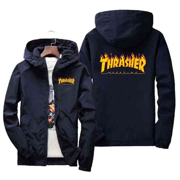 men's jacket spring and autumn fashion thrasher printed slim casual baseball pilot zipper large, Black;brown
men's jacket spring and autumn fashion thrasher printed slim casual baseball pilot zipper large, Black;brown