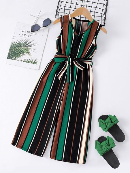 toddler girls vertical striped belted jumpsuit she, Blue
toddler girls vertical striped belted jumpsuit she, Blue