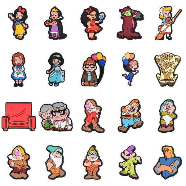 kawaii 7 dwarfs pvc shoe charms cartoon princess shoes decoration for kids croc pins accessories party gift, White;pink 
kawaii 7 dwarfs pvc shoe charms cartoon princess shoes decoration for kids croc pins accessories party gift, White;pink