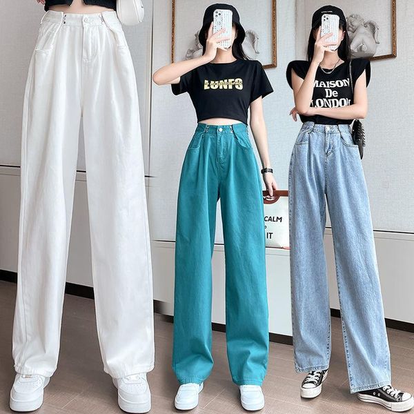 women's jeans high waist wide leg hook women's 2022 thin section straight loose and mopping pants trend, Blue
women's jeans high waist wide leg hook women's 2022 thin section straight loose and mopping pants trend, Blue