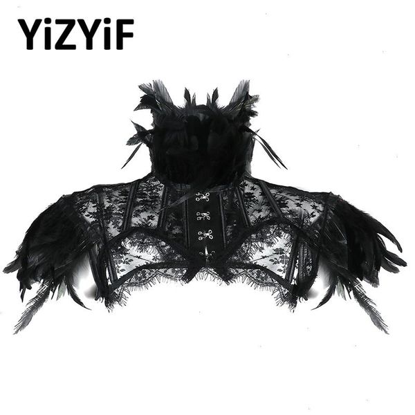 retro vintage punk gothic scarves feather collar shoulder lace cape bolero jacket shrug halloween party goth rave for women, Blue;gray
retro vintage punk gothic scarves feather collar shoulder lace cape bolero jacket shrug halloween party goth rave for women, Blue;gray