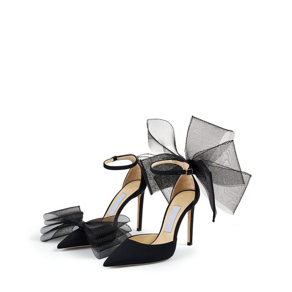 luxury summer women pumps sandals jimmy london choo averly 100 mm pointed toes asymmetric grosgrain mesh fascinator bows designer italy jc s, Black
luxury summer women pumps sandals jimmy london choo averly 100 mm pointed toes asymmetric grosgrain mesh fascinator bows designer italy jc s, Black