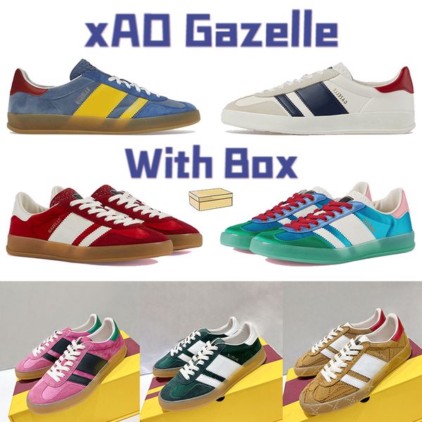 men women casual shoes xad gazelle suede sneaker with box gold velvet blue silk canvas trainers, Black
men women casual shoes xad gazelle suede sneaker with box gold velvet blue silk canvas trainers, Black