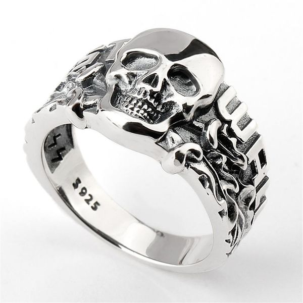 real 925 sterling silver skull ring skeleton european punk cool street style for men fashion jewelry2407, Golden;silver
real 925 sterling silver skull ring skeleton european punk cool street style for men fashion jewelry2407, Golden;silver