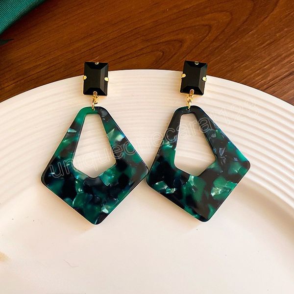 s925 needle fashion jewelry green acrylic earrings design black crystal dangle earrings for women party gifts, Silver
s925 needle fashion jewelry green acrylic earrings design black crystal dangle earrings for women party gifts, Silver