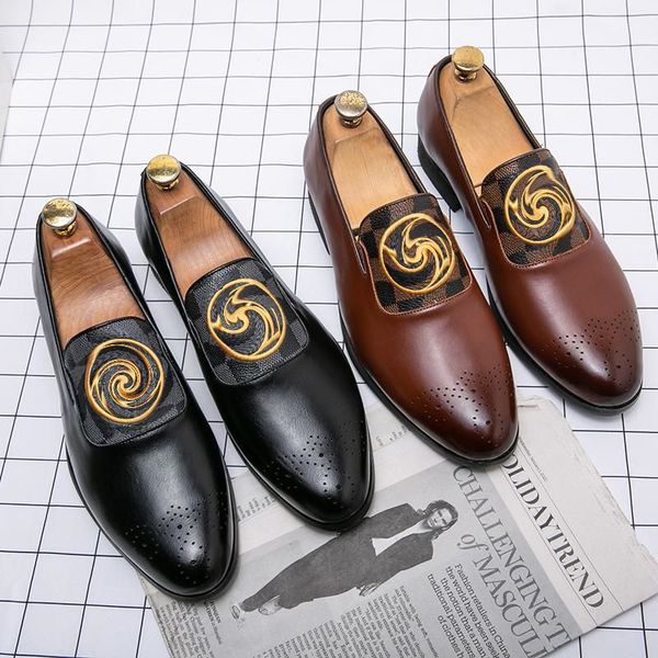 loafers men shoes pu leather solid color slip on embroidery round head flat bottom casual business chaussure homeme dp239, Black
loafers men shoes pu leather solid color slip on embroidery round head flat bottom casual business chaussure homeme dp239, Black