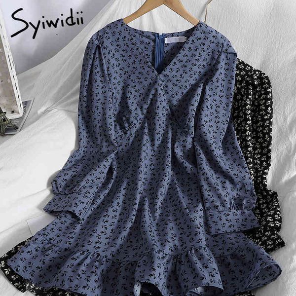 fashion floral print high waist ruffles dresses women puff sleeve vneck zipper aline clothing summer korean 210415, Black;gray
fashion floral print high waist ruffles dresses women puff sleeve vneck zipper aline clothing summer korean 210415, Black;gray