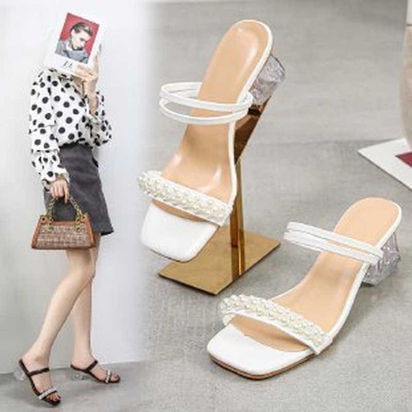 classic luxury paris women's casual thick heel sandals high heels 2022 summer pearl white female slippers plus size zapatillas mujer de, Black
classic luxury paris women's casual thick heel sandals high heels 2022 summer pearl white female slippers plus size zapatillas mujer de, Black