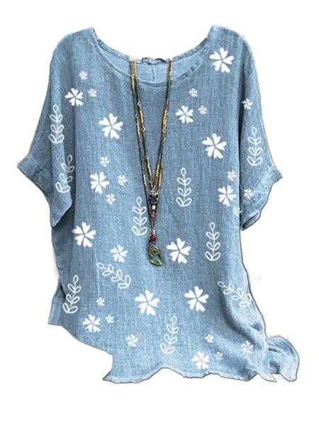 european and american 2020 popular casual loose women's wear flower printing short sleeve o-collar t-shirt factory outlet u6zq#, White
european and american 2020 popular casual loose women's wear flower printing short sleeve o-collar t-shirt factory outlet u6zq#, White