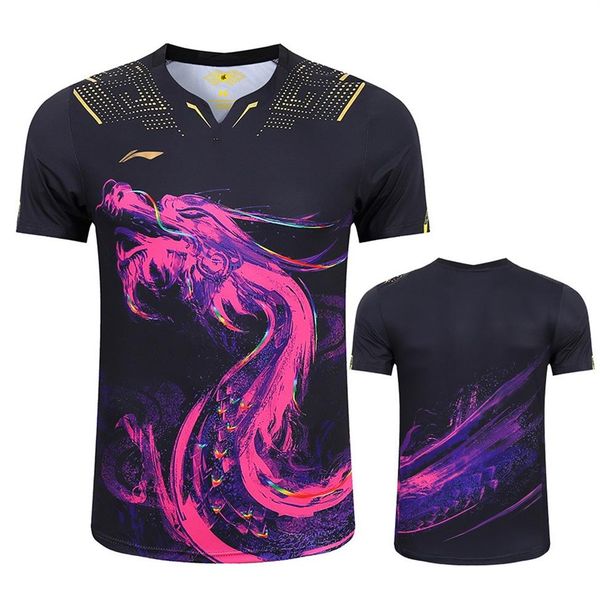 2020 tokyo game men lining china national table tennis shirts pingpong tee shirt chinese sport shirts table tennis clothes women c2706, White;yellow