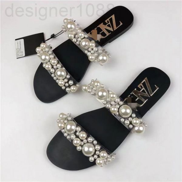 slippers designer zar new pearl inlaid transparent sandals women's flat slippers for ladies td7s, Black
slippers designer zar new pearl inlaid transparent sandals women's flat slippers for ladies td7s, Black