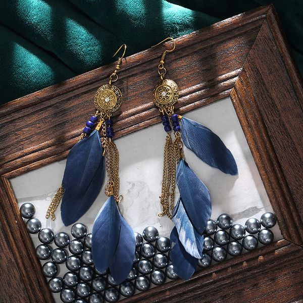 vintage bohemian feather dangle earrings women ethnic style retro sunflower long tassel drop earrings jewelry, Silver
vintage bohemian feather dangle earrings women ethnic style retro sunflower long tassel drop earrings jewelry, Silver