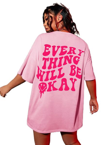 plus slogan graphic oversized tee o1ho#, Black
plus slogan graphic oversized tee o1ho#, Black