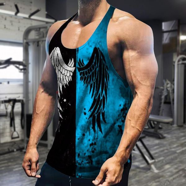 men vest nbsp 3d digital print patchwork summer color block quick dry breathable undershirt fitness sports streetwear, White;black
men vest nbsp 3d digital print patchwork summer color block quick dry breathable undershirt fitness sports streetwear, White;black