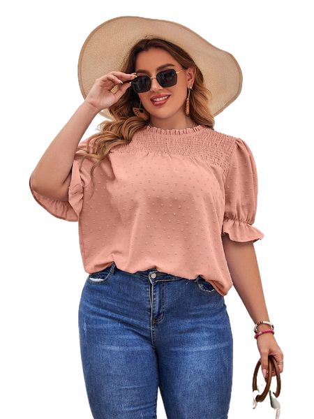 plus frill neck swiss dot blouse g5er#, Black
plus frill neck swiss dot blouse g5er#, Black