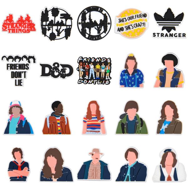 wholesales stranger things croc charms custom pvc rubber croc shoe decoration as gifts for friends, White;pink
wholesales stranger things croc charms custom pvc rubber croc shoe decoration as gifts for friends, White;pink