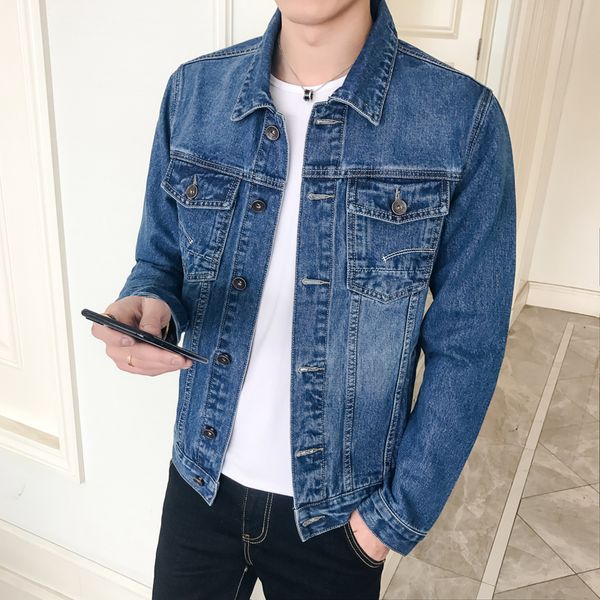 men clothing blue denim jacket korea new autumn spring fashion slim skinny coat male casual cowboy jacket plus size m-5xl, Black;brown
men clothing blue denim jacket korea new autumn spring fashion slim skinny coat male casual cowboy jacket plus size m-5xl, Black;brown