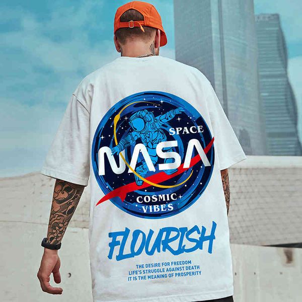 fashion astronaut nasat t-shirt men's short sleeve fashion 2022 summer loose ins top, White;black
fashion astronaut nasat t-shirt men's short sleeve fashion 2022 summer loose ins top, White;black