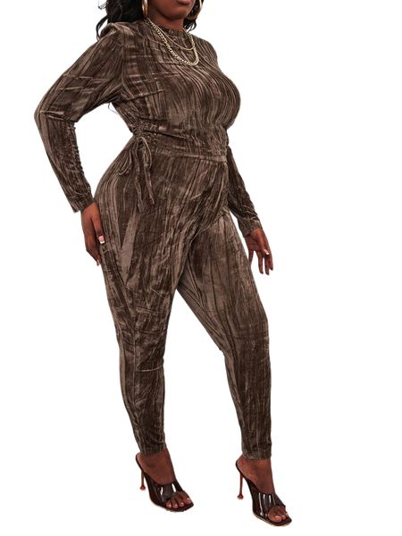 sxy plus drawstring crop velvet & leggings s6d3#, Black
sxy plus drawstring crop velvet & leggings s6d3#, Black