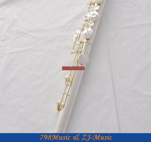 professional new silver bass flute c key off set g key italian pad with case
