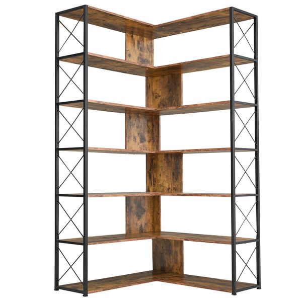 7-tier bookcase home office furniture bookshelf l-shaped corner bookcase with metal frame industrial style shelf
7-tier bookcase home office furniture bookshelf l-shaped corner bookcase with metal frame industrial style shelf