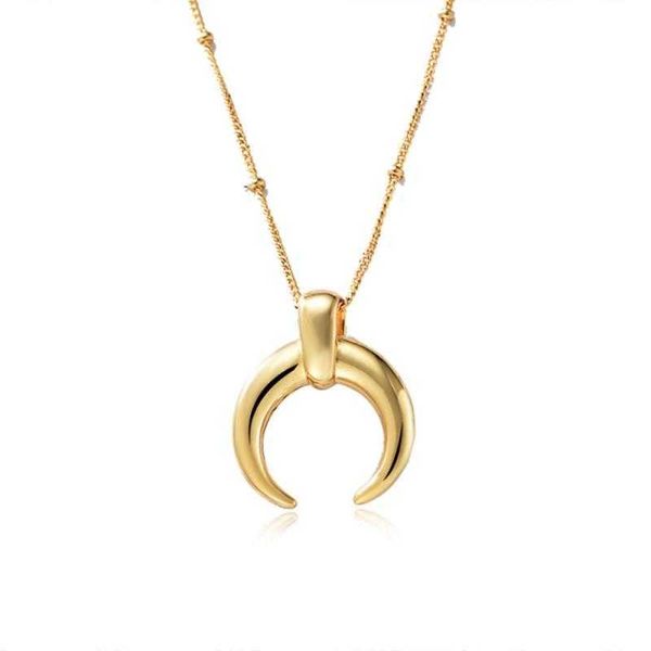 wind ins crescent simple short pendant 18k taurus horn moon roman pure gold amber teething necklace collier perles of the rings, Silver
wind ins crescent simple short pendant 18k taurus horn moon roman pure gold amber teething necklace collier perles of the rings, Silver