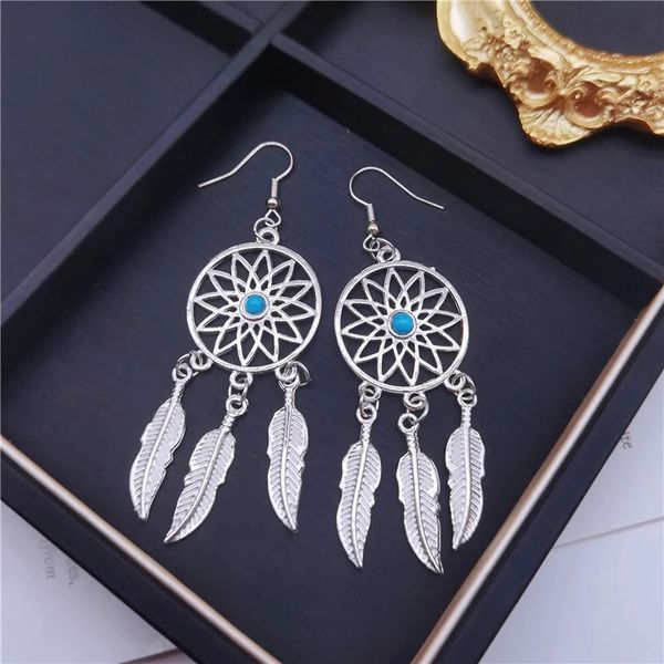 hollow ear cuff ancient color dream catcher earrings long earring dreamcatcher jewelry green bead oorbellen gift for women girl, Silver
hollow ear cuff ancient color dream catcher earrings long earring dreamcatcher jewelry green bead oorbellen gift for women girl, Silver