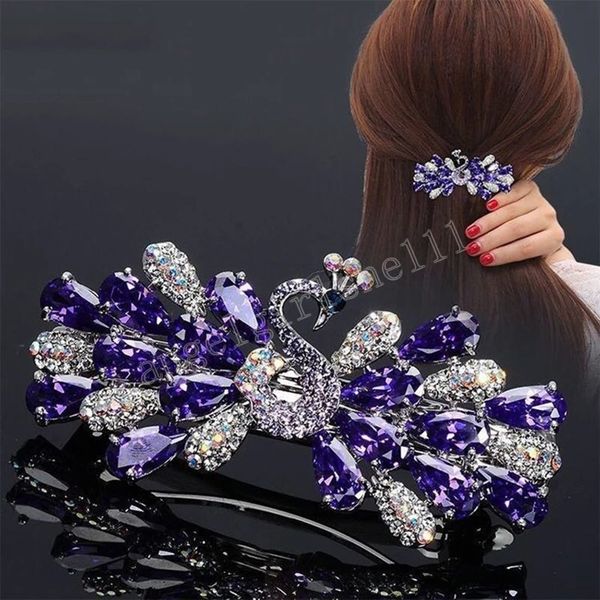 full diamond peacock hairpin simple side clip ponytail clip women barrettes headdress elegant spring clips jewelry, Slivery;white
full diamond peacock hairpin simple side clip ponytail clip women barrettes headdress elegant spring clips jewelry, Slivery;white