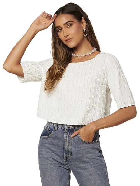 solid textured tee i61n#, White
solid textured tee i61n#, White