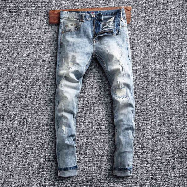 men's jeans fashion brand versatile patch slim legged jeans men's vintage american style small straight tube personalized pants 7c, Blue
men's jeans fashion brand versatile patch slim legged jeans men's vintage american style small straight tube personalized pants 7c, Blue