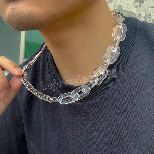 hip hop thick transparent acrylic choker necklace men stainless steel splicing chains chunky necklaces 2022 fashion jewelry, Golden;silver
hip hop thick transparent acrylic choker necklace men stainless steel splicing chains chunky necklaces 2022 fashion jewelry, Golden;silver