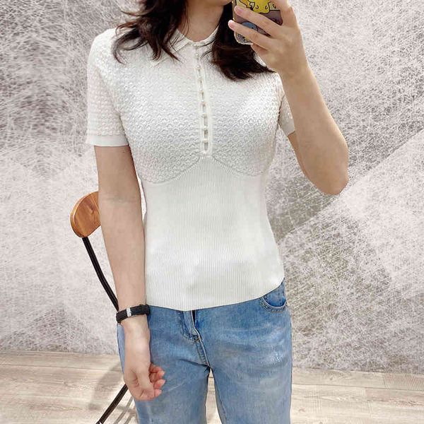 women's knits & tees summer women's fashion polo lapel ice silk sweater slim simple pullover short sleeved top, White
women's knits & tees summer women's fashion polo lapel ice silk sweater slim simple pullover short sleeved top, White
