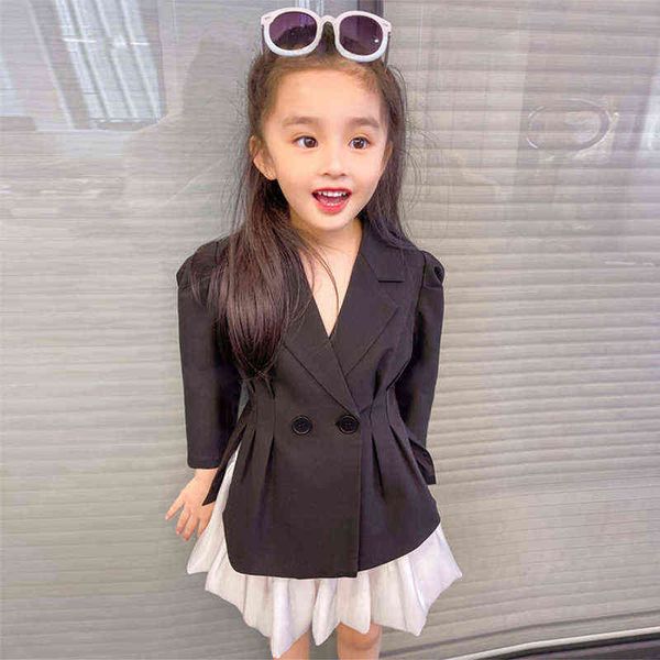 2021 autumn new girl's long-sleeved suit fashion suit 2-piece set coat chiffon skirt children's clothes for girls aged 3-7 aa22031, White
2021 autumn new girl's long-sleeved suit fashion suit 2-piece set coat chiffon skirt children's clothes for girls aged 3-7 aa22031, White