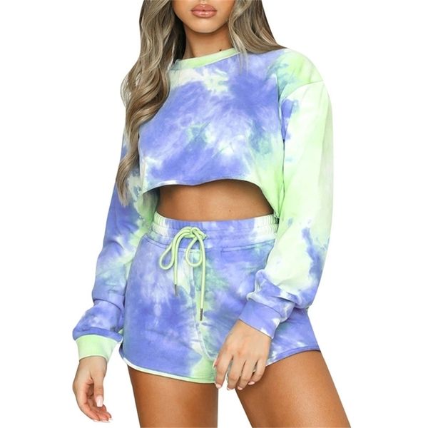 two piece set women clothes tie dye t- shirt & biker shorts set hoodies sporty sweat suits lounge wear lady outfits matching lj201118, White
two piece set women clothes tie dye t- shirt & biker shorts set hoodies sporty sweat suits lounge wear lady outfits matching lj201118, White