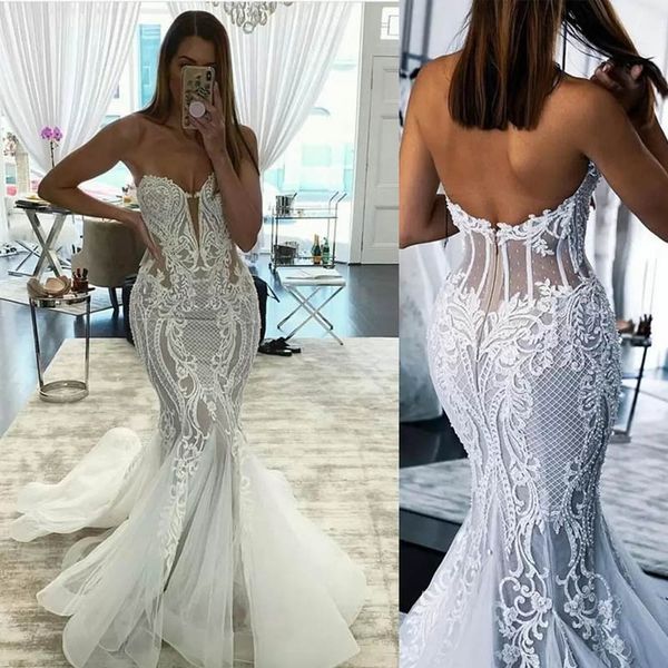 new arrival see through appliques beading lace sweetheart mermaid wedding dresses illusion bodice bridal wedding gown, White
new arrival see through appliques beading lace sweetheart mermaid wedding dresses illusion bodice bridal wedding gown, White